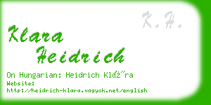 klara heidrich business card